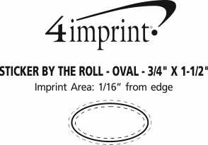 Imprint Area of Sticker by the Roll - Oval - 3/4" x 1-1/2"