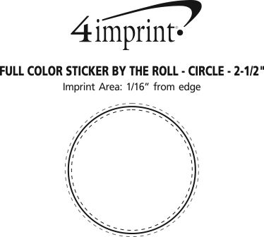 Imprint Area of Full Color Sticker by the Roll - Circle - 2-1/2"