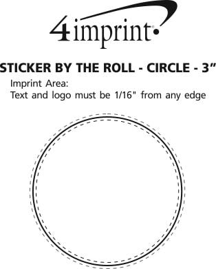 Imprint Area of Sticker by the Roll - Circle - 3"