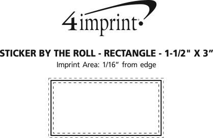 Imprint Area of Sticker by the Roll - Rectangle - 1-1/2" x 3"