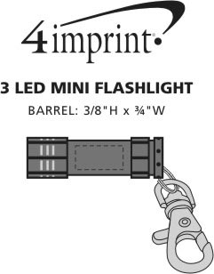 Imprint Area of 3 LED Mini Flashlight
