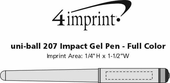 Imprint Area of uni-ball 207 Impact Gel Pen - Full Color