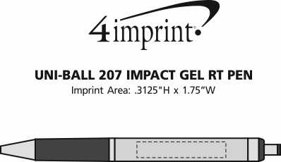 Imprint Area of uni-ball 207 Impact Gel RT Pen