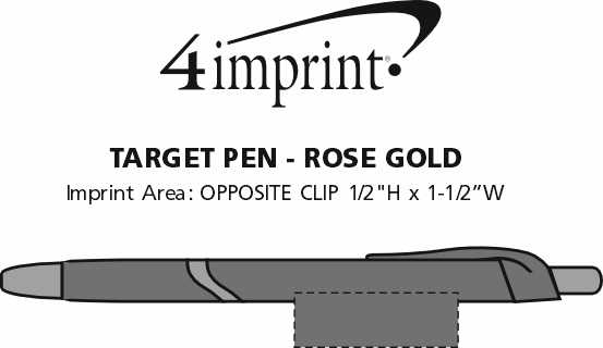 Imprint Area of Target Pen - Rose Gold