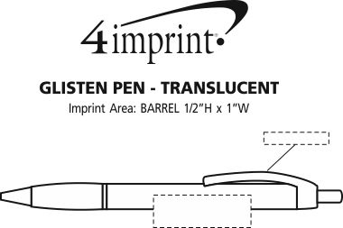 Imprint Area of Glisten Pen - Translucent