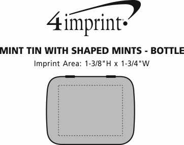 Imprint Area of Mint Tin with Shaped Mints - Bottle
