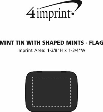 Imprint Area of Mint Tin with Shaped Mints - Flag