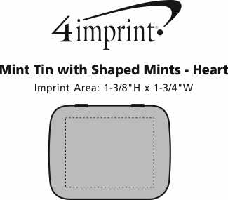 Imprint Area of Mint Tin with Shaped Mints - Heart