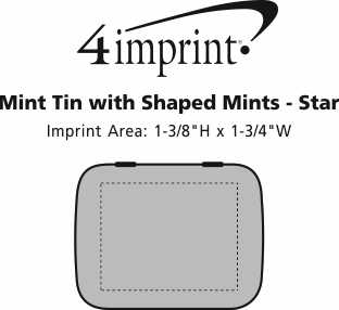 Imprint Area of Mint Tin with Shaped Mints - Star