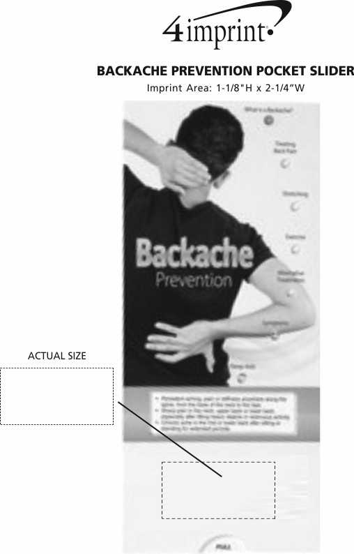 Imprint Area of Backache Prevention Pocket Slider