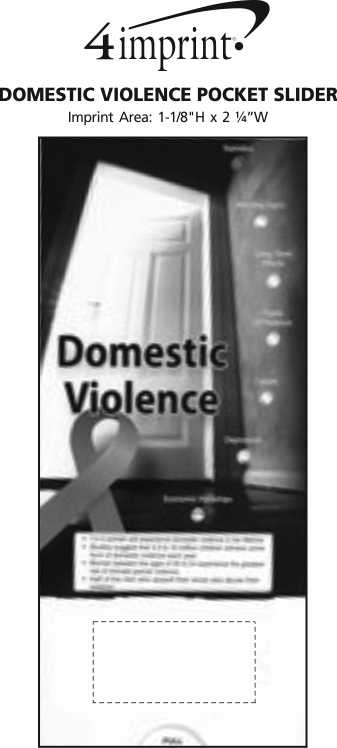 Imprint Area of Domestic Violence Pocket Slider