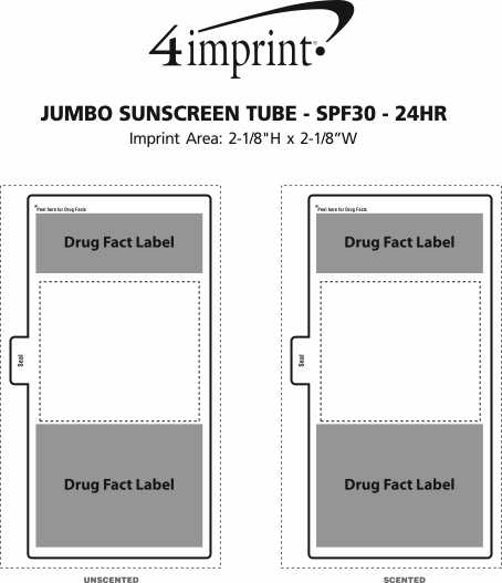 Imprint Area of Jumbo Sunscreen Tube - SPF 30 - 24 hr