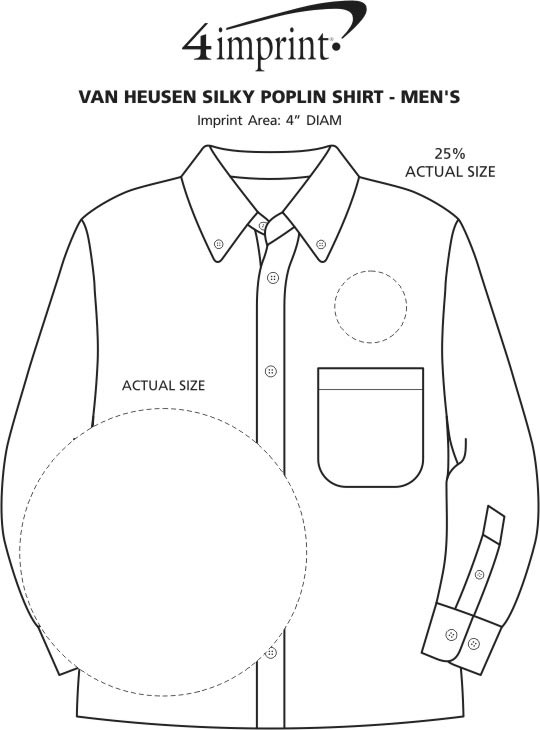 Imprint Area of Van Heusen Silky Poplin Shirt - Men's