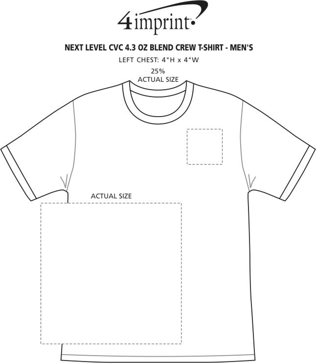 Imprint Area of Next Level CVC Blend Crew T-Shirt - Men's
