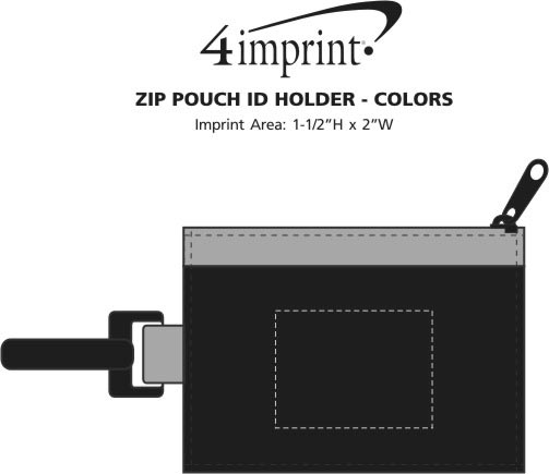 Imprint Area of Zip Pouch ID Holder - Colors
