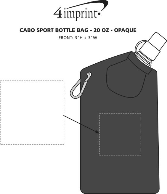 Imprint Area of Cabo Sport Bottle Bag - 20 oz. - Opaque