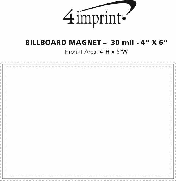 Imprint Area of Billboard Magnet - 30 mil - 4" x 6"