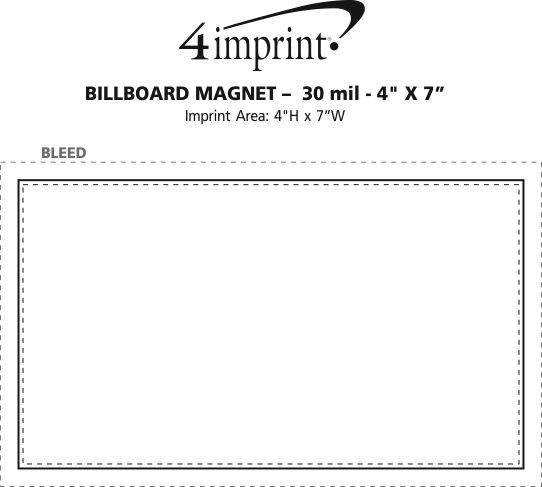 Imprint Area of Billboard Magnet - 30 mil - 4" x 7"