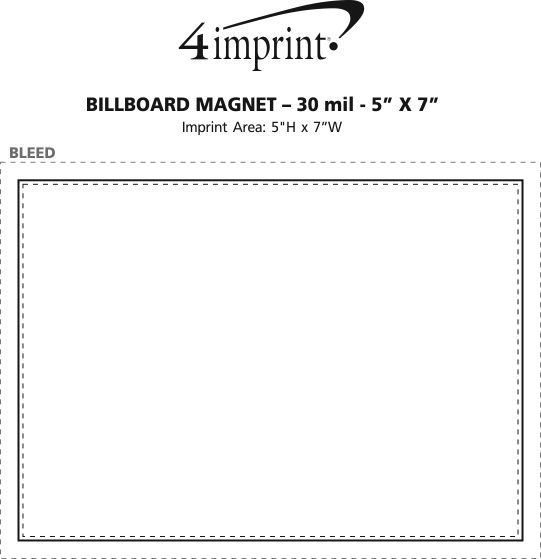 Imprint Area of Billboard Magnet - 30 mil - 5" x 7"