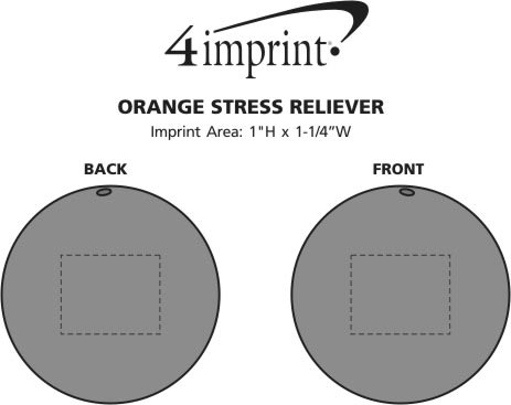 Imprint Area of Orange Stress Reliever