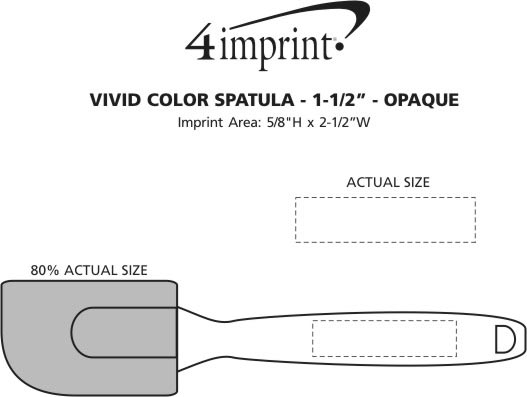 Imprint Area of Vivid Color Spatula - 1-1/2" - Opaque