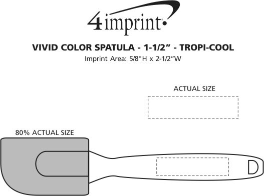 Imprint Area of Vivid Color Spatula - 1-1/2" - Translucent