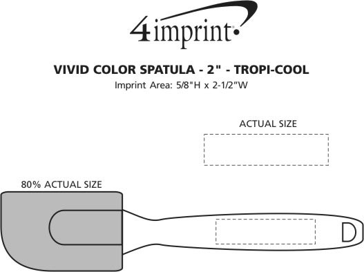 Imprint Area of Vivid Color Spatula - 2" - Translucent
