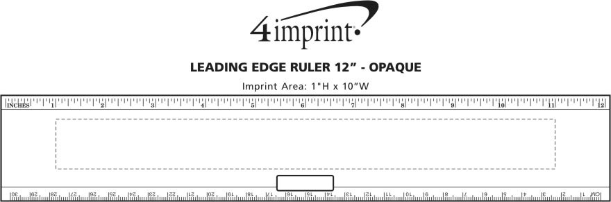 Imprint Area of Leading Edge Ruler 12" - Opaque