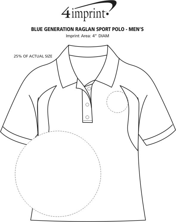 Imprint Area of Raglan Sport Polo - Men's