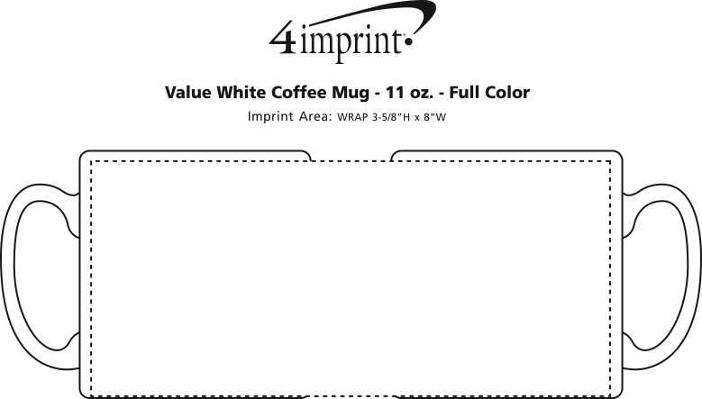 Imprint Area of Value White Coffee Mug - 11 oz. - Full Color