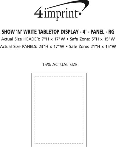 Imprint Area of Show N Write Tabletop Display - 4' - Panel - Replacement Graphic