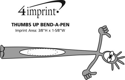 Imprint Area of Thumbs Up Bend-A-Pen