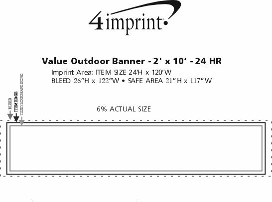 Imprint Area of Value Outdoor Banner - 2' x 10' - 24 hr