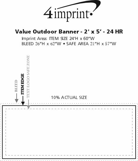 Imprint Area of Value Outdoor Banner - 2' x 5' - 24 hr