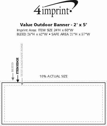 Imprint Area of Value Outdoor Banner - 2' x 5'