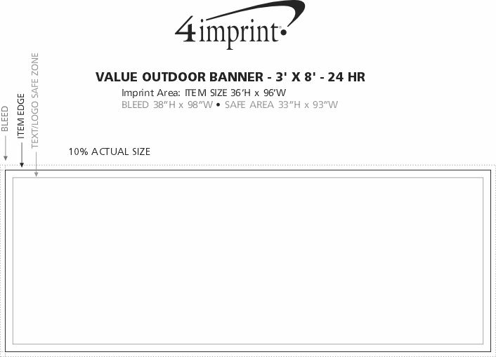 Imprint Area of Value Outdoor Banner - 3' x 8' - 24 hr