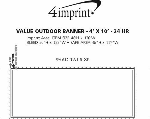 Imprint Area of Value Outdoor Banner - 4' x 10' - 24 hr