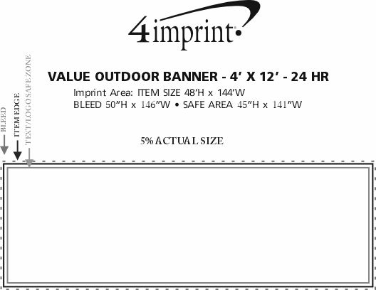 Imprint Area of Value Outdoor Banner - 4' x 12' - 24 hr