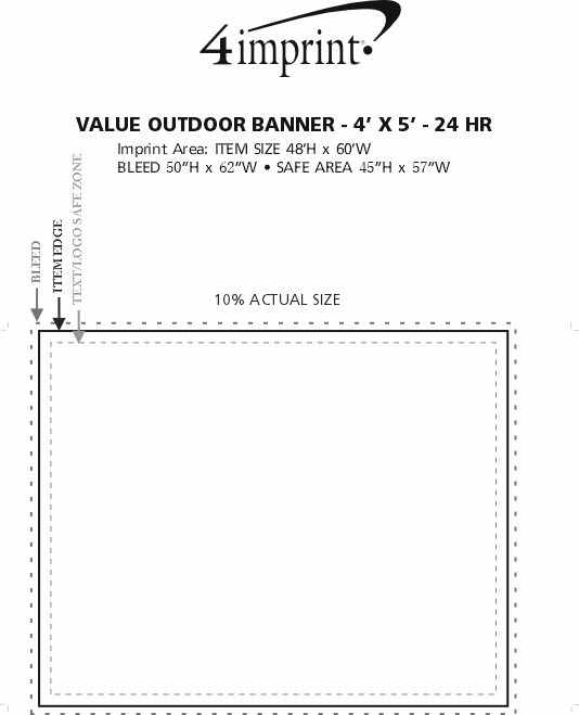 Imprint Area of Value Outdoor Banner - 4' x 5' - 24 hr