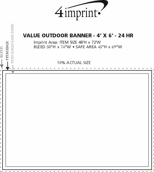 Imprint Area of Value Outdoor Banner - 4' x 6' - 24 hr