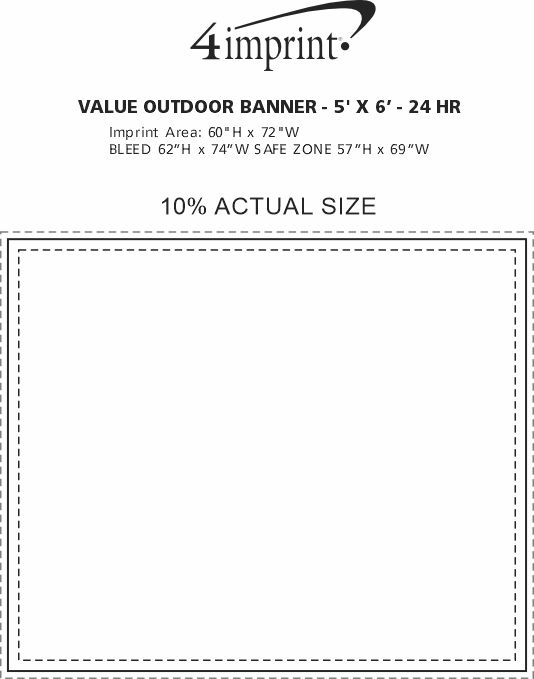 Imprint Area of Value Outdoor Banner - 5' x 6' - 24 hr