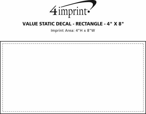 Imprint Area of Static Decal - Rectangle - 4" x 8"