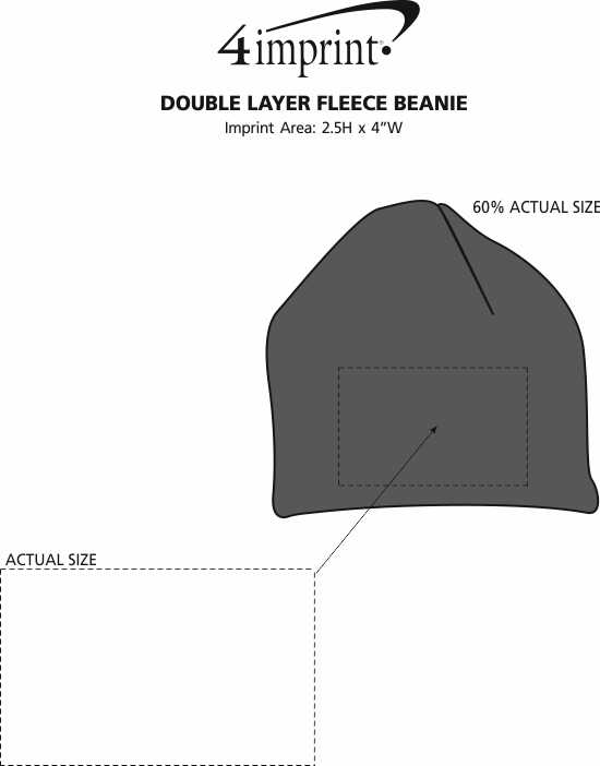 Imprint Area of Double Layer Fleece Beanie
