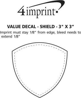 Imprint Area of Static Decal - Shield - 3" x 3"