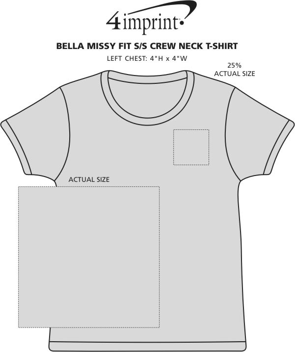 Imprint Area of Bella+Canvas Relaxed Crewneck T-Shirt - Ladies’ - Screen