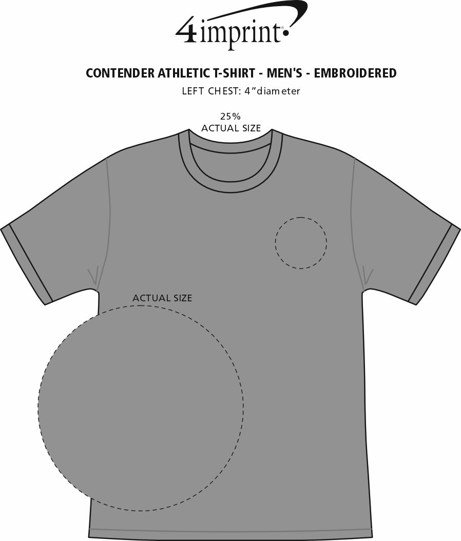 Imprint Area of Contender Athletic T-Shirt - Men's - Embroidered