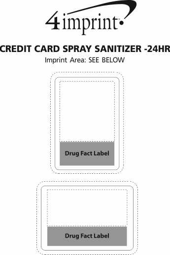 Imprint Area of Credit Card Spray Sanitizer - 24 hr