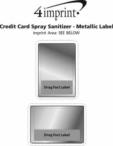 Imprint Area of Credit Card Spray Sanitizer - Metallic Label
