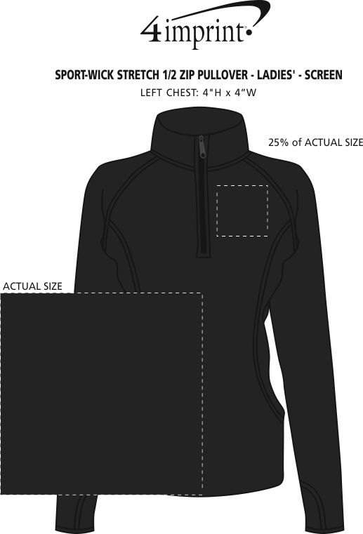 Imprint Area of Sport-Wick Stretch 1/2-Zip Pullover - Ladies' - Screen
