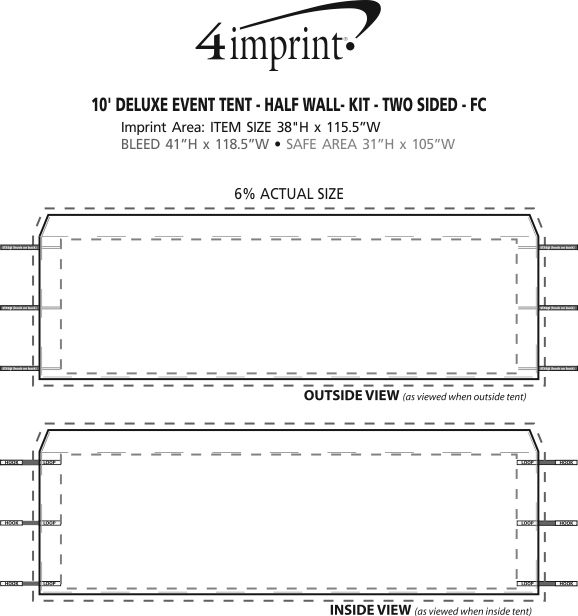 Imprint Com Deluxe Event Tent Half Wall Kit Two Sided Fc Hw Kit Fc